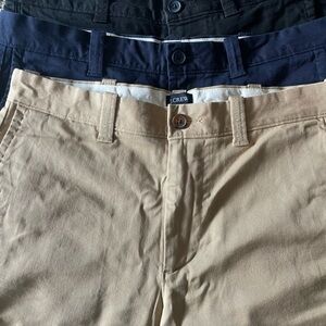 J. Crew Men's Shorts 9in inseam in Tan, Navy, and Black (3 Pack)